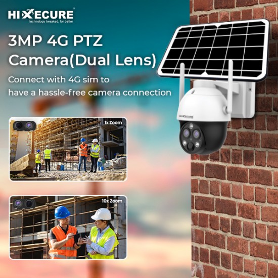 Hi Xecure 3MP Solar 4G PTZ Camera HX-SDL30L3-SLR-4G